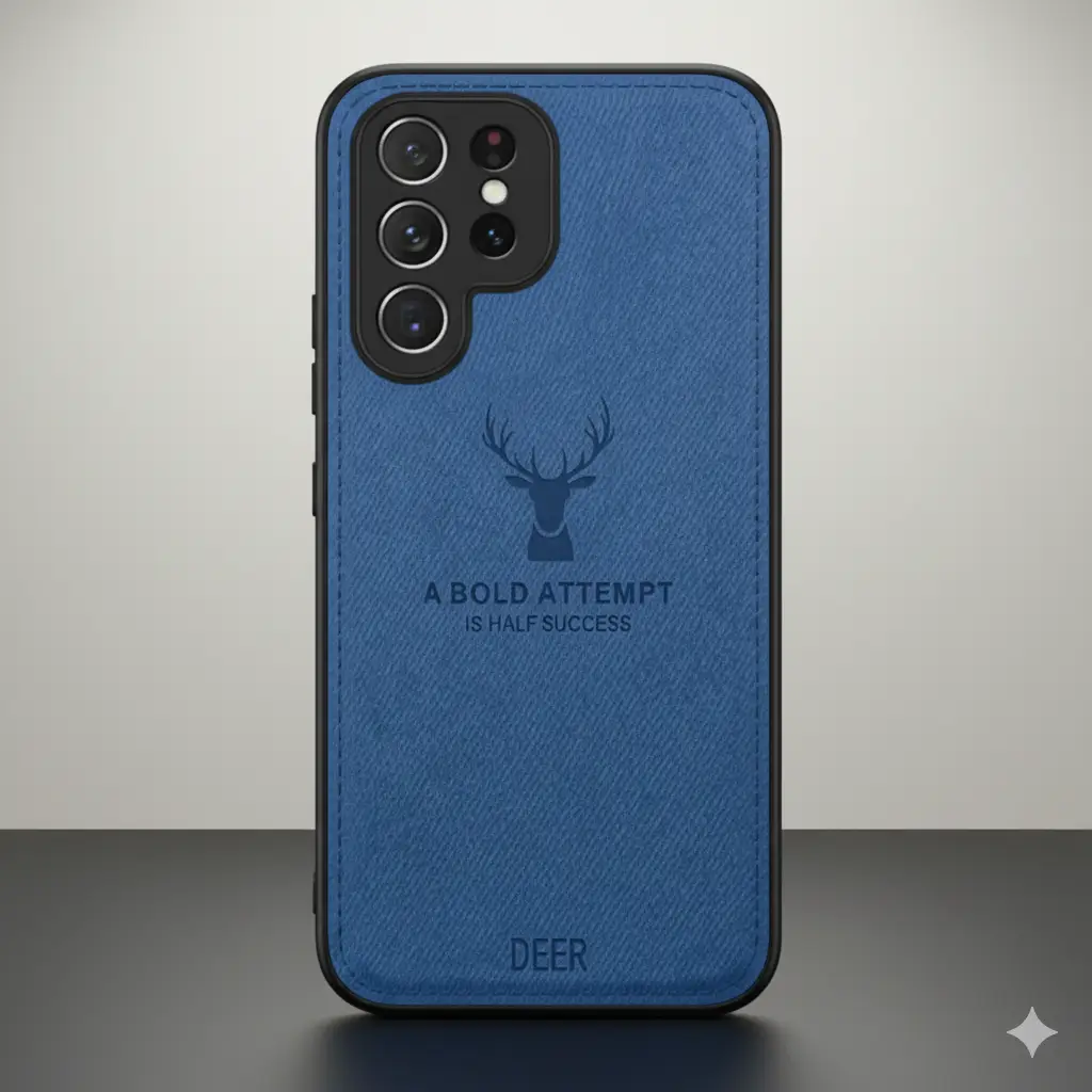 Deer Pattern Elegance Leather Case | Galaxy S23 Ultra | Brilliant Blue